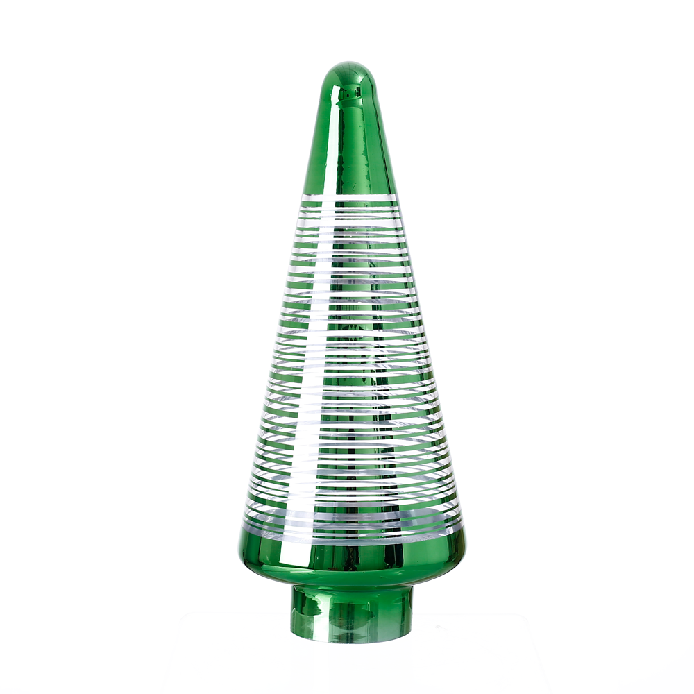 91376	 *D4.5"H13" - GLASS CHRISTMAS TREE