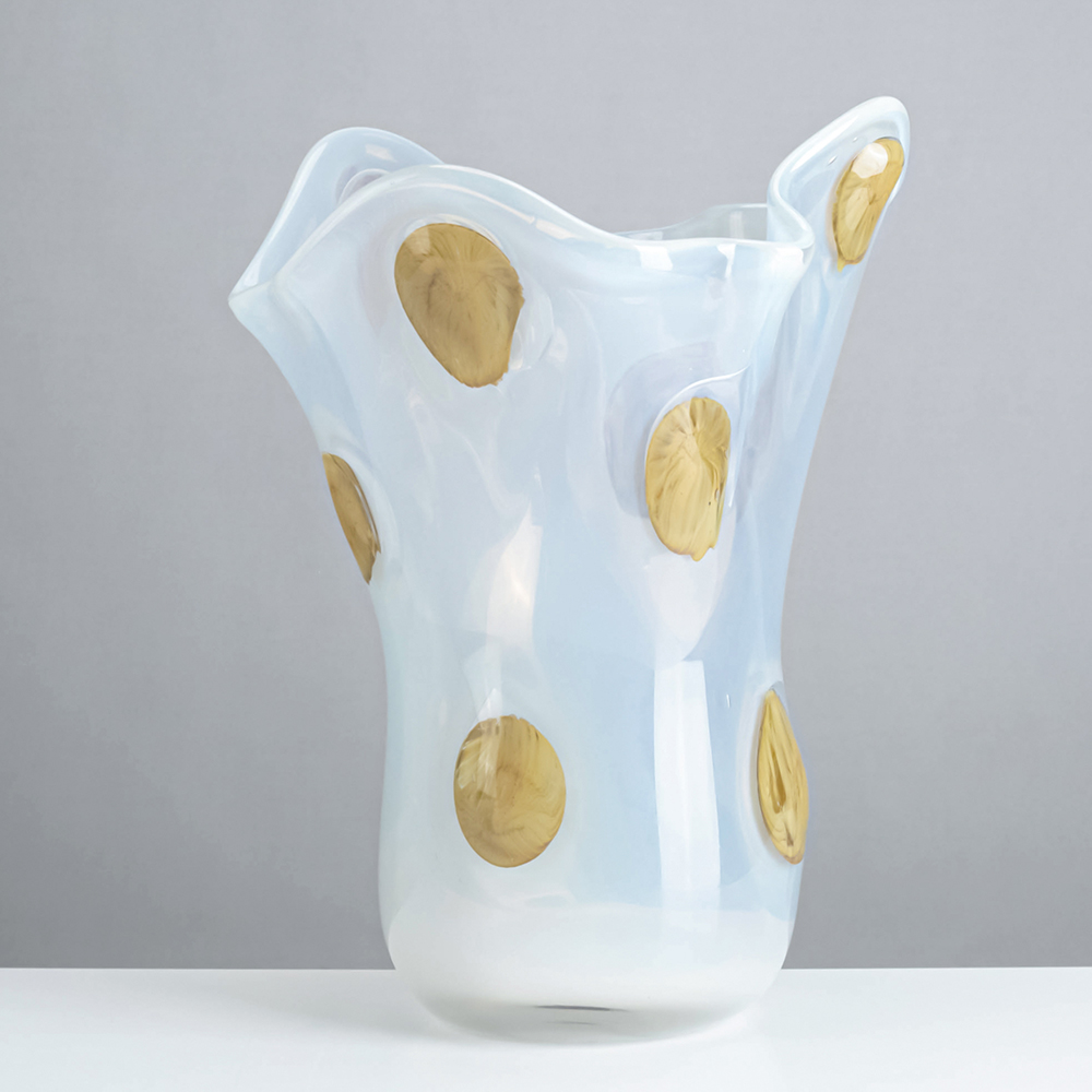 93120	 *L10.6W10.2"H14.6" - ART GLASS VASE