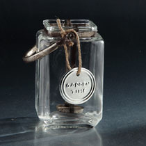 L6"W5.5"H7" - GLASS RECTANGULAR SHAPED CANDLE HOLDER