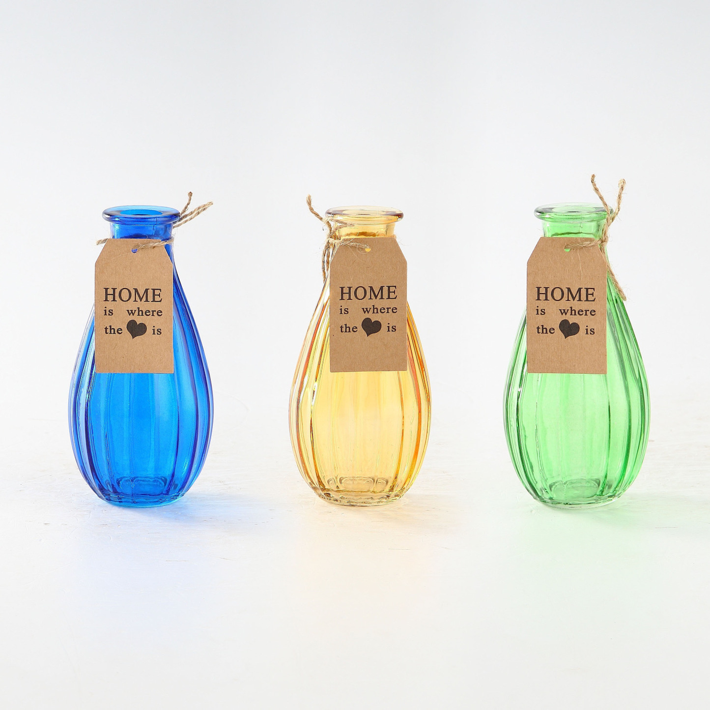 D2.5"H5.5" - ASSORTED GLASS VASES