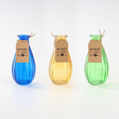 D2.5"H5.5" - ASSORTED GLASS VASES