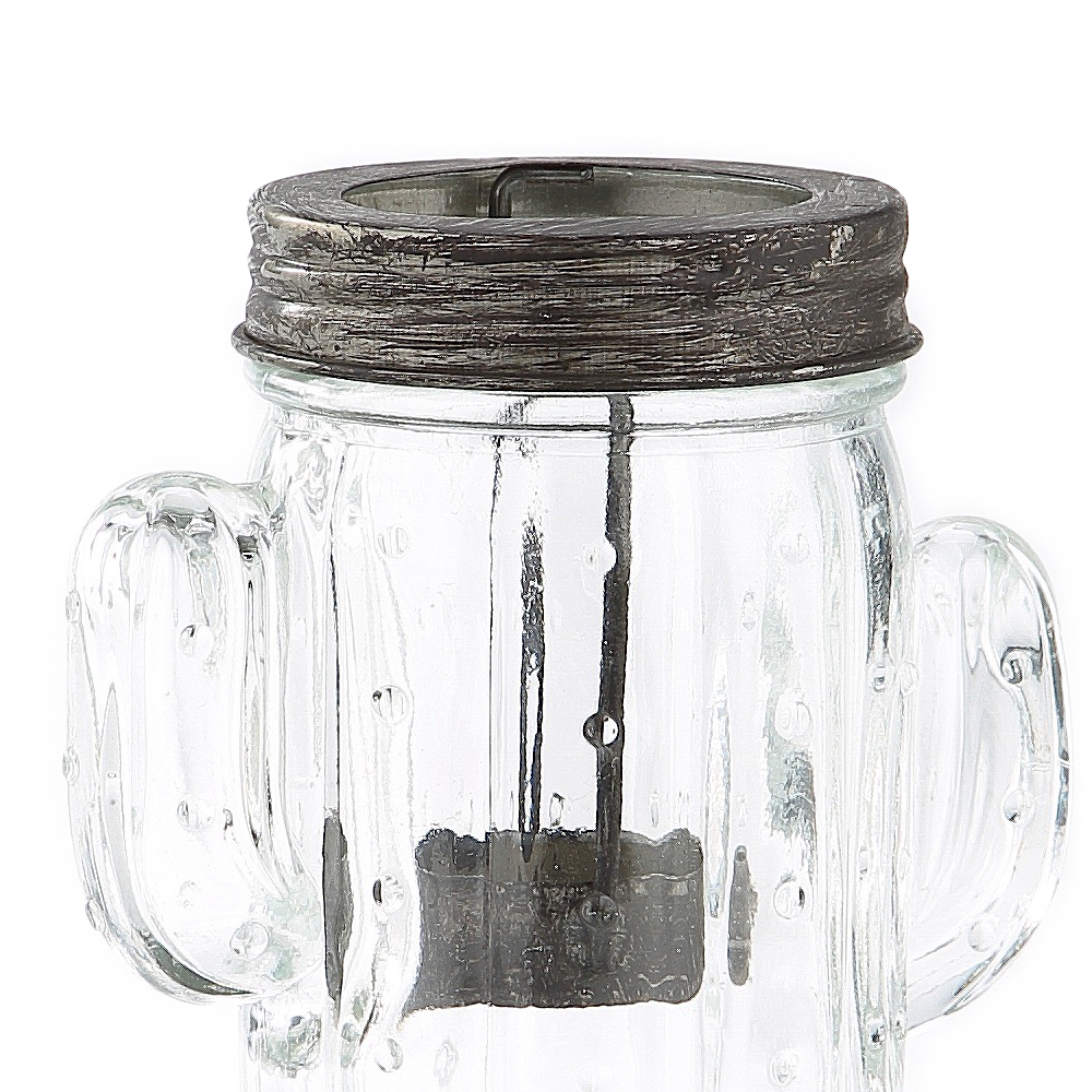 94176	 D4.5"H5.5" - CACTUS GLASS CANDLEHOLDER