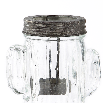 94176	 D4.5"H5.5" - CACTUS GLASS CANDLEHOLDER