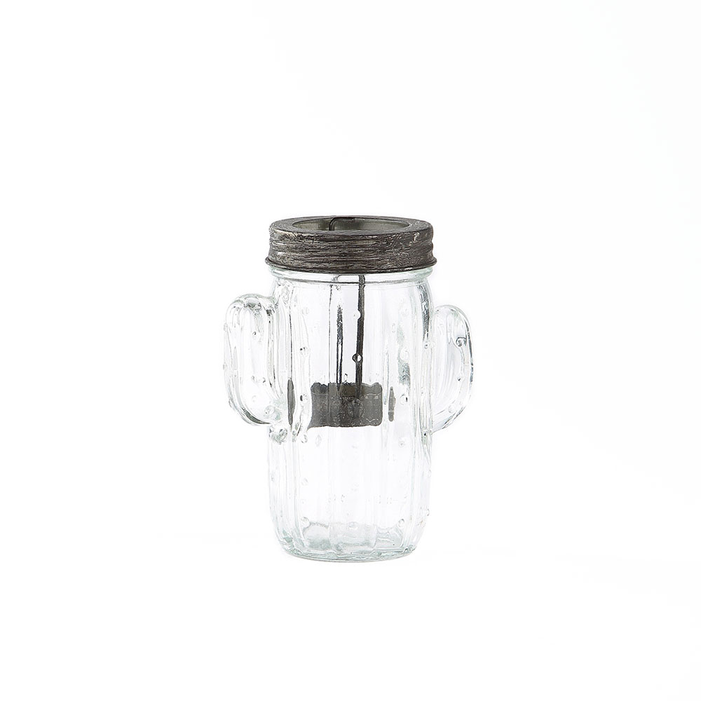 94176	 D4.5"H5.5" - CACTUS GLASS CANDLEHOLDER