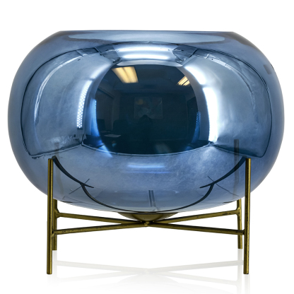 D11"H11" - GLASS BUBBLE BOWL W/ STAND