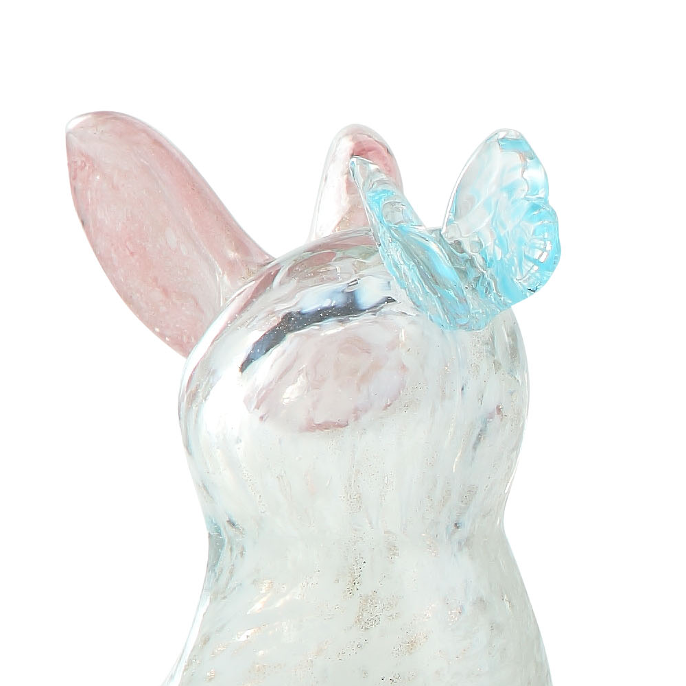A30055ASST	 L:4"W:3.5"H:7" 3ASST COLORS GLASS EASTER RABBIET 4SETS/CASE