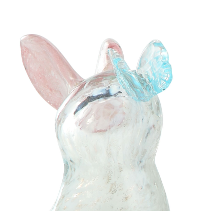 A30055ASST	 L:4"W:3.5"H:7" 3ASST COLORS GLASS EASTER RABBIET 4SETS/CASE