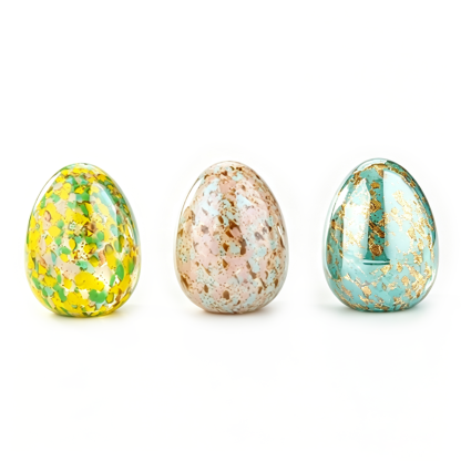 A30113ASST	 H:6" D:4.5" 3ASST COLORS GLASS EASTER EGG 4SETS/CASE