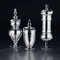 D4.5"H9"/12.5"/14" - SET OF 3 GLASS APOTHECARY JARS WITH LID