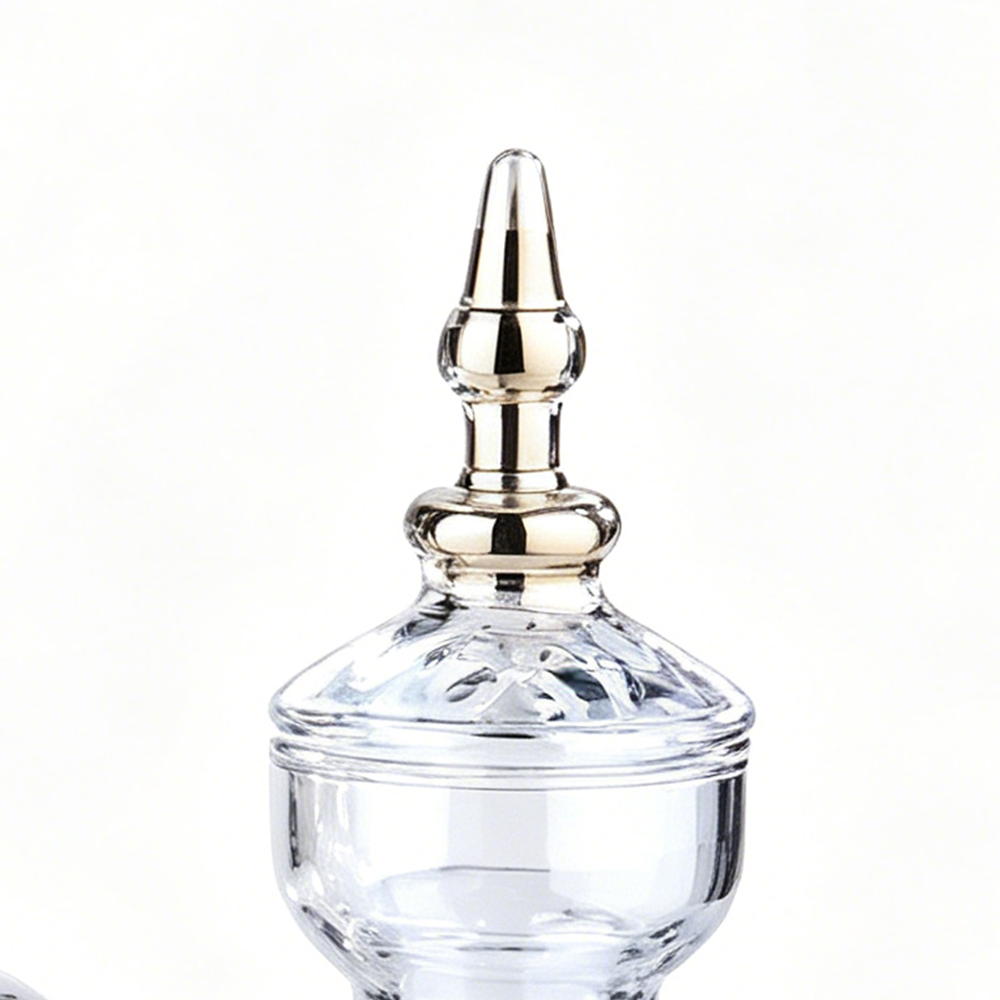 A40022	 D4.5"H9"/12.5"/14" - SET OF 3 GLASS APOTHECARY JARS WITH LID