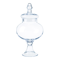 D6.5"H12" - GLASS APOTHECARY JAR WITH LID