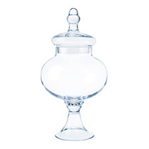 D6.5"H12" - GLASS APOTHECARY JAR WITH LID