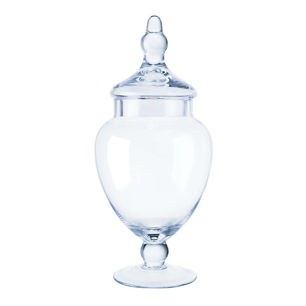 A40729	 D6"H13.5" - GLASS APOTHECARY JAR WITH LID