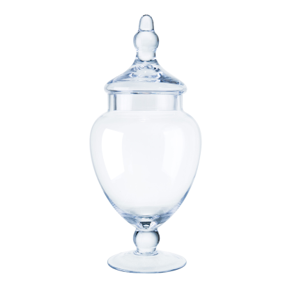 A40729	 D6"H13.5" - GLASS APOTHECARY JAR WITH LID