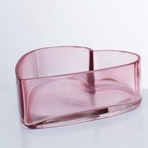 D6.5"H2.2" - HEART SHAPED GLASS VASE