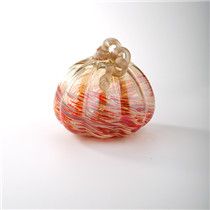 *D7.5"H7.5" - GLASS PUMPKIN WITH CURLY STEM