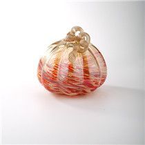 *D7.5"H7.5" - GLASS PUMPKIN WITH CURLY STEM