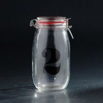 D4.5"H8.5" - GLASS JAR WITH #2 STICKER