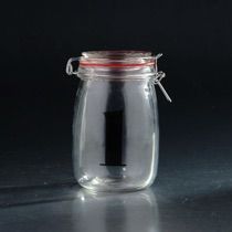 D4.5"H6.5" - GLASS JAR WITH #1 STICKER