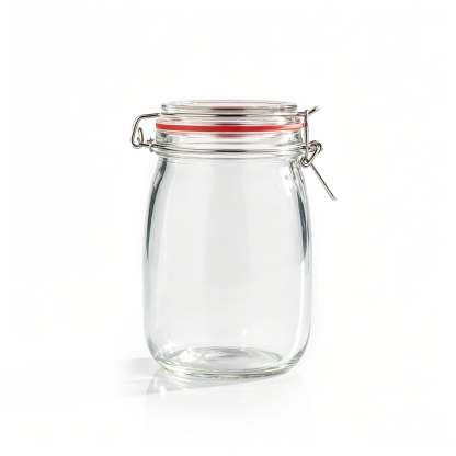 A58090	 D4.5"H6.5" - GLASS JAR WITH #1 STICKER