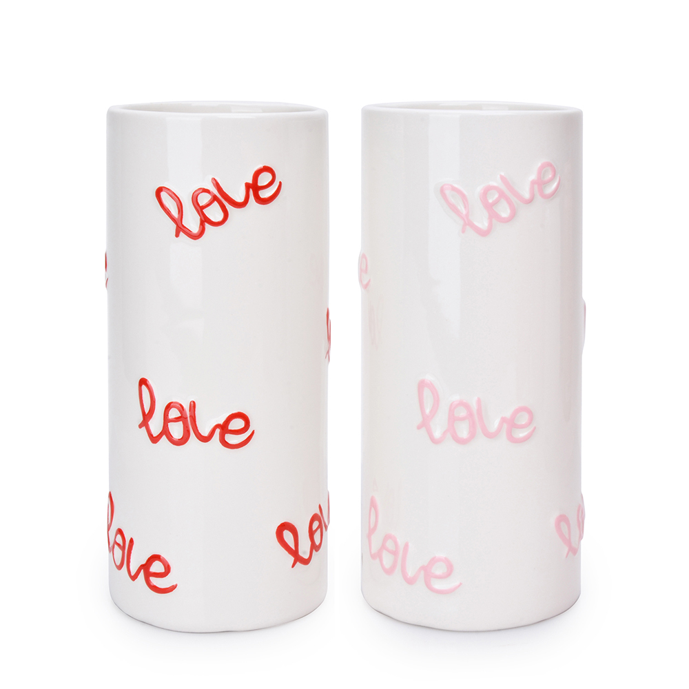 CV03005A2	 L3.5"W3.5"H8" - VALENTINES VASE
