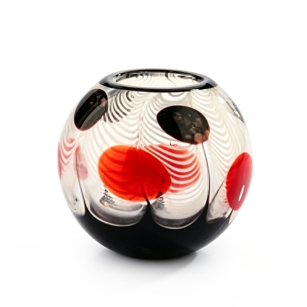 FH52109	 D6.5"H6.5" - ART GLASS BUBBLE BOWL