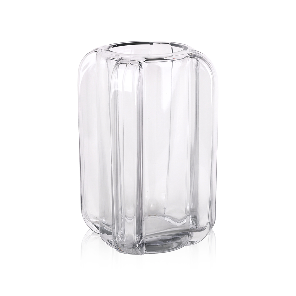L4.53"W4.53"H7.87"GLASS VASE