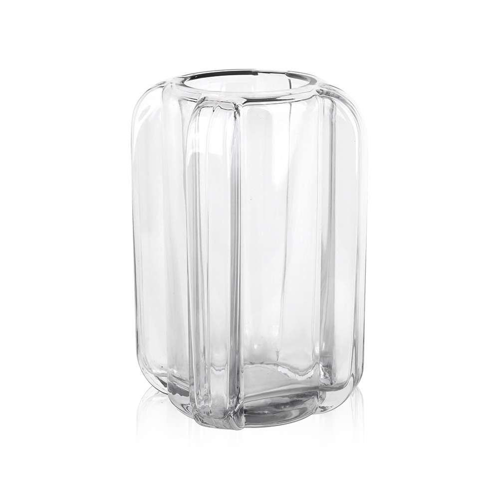 GA78053	 L4.53"W4.53"H7.87"GLASS VASE