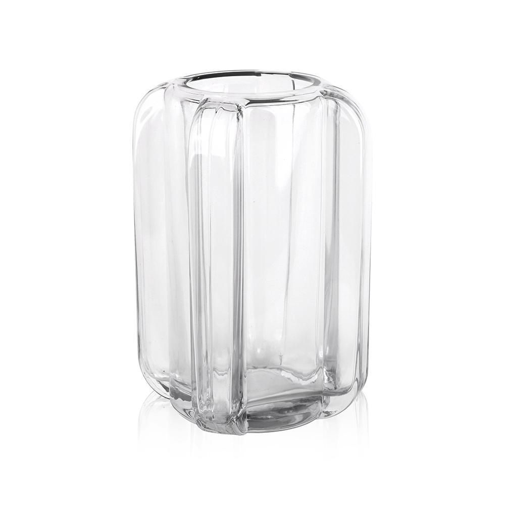 GA78053	 L4.53"W4.53"H7.87"GLASS VASE