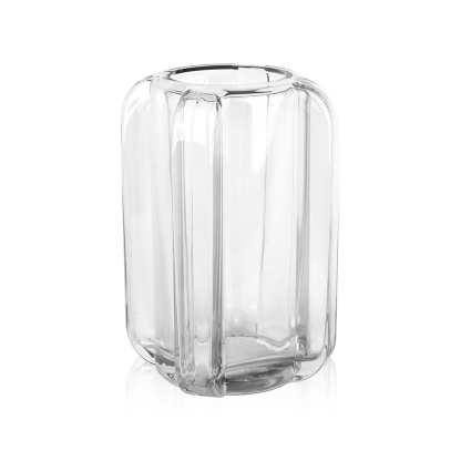 GA78053	 L4.53"W4.53"H7.87"GLASS VASE