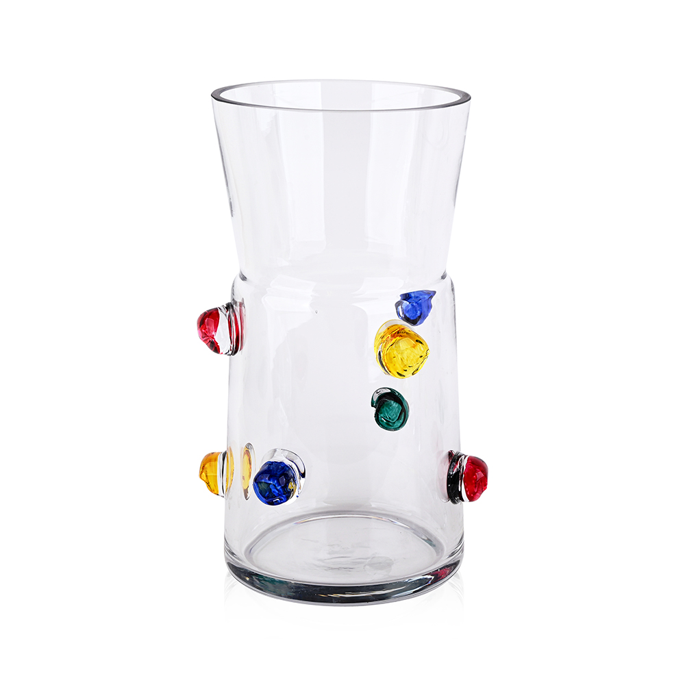 L6.69"W6.69"H9.84"GLASS VASE