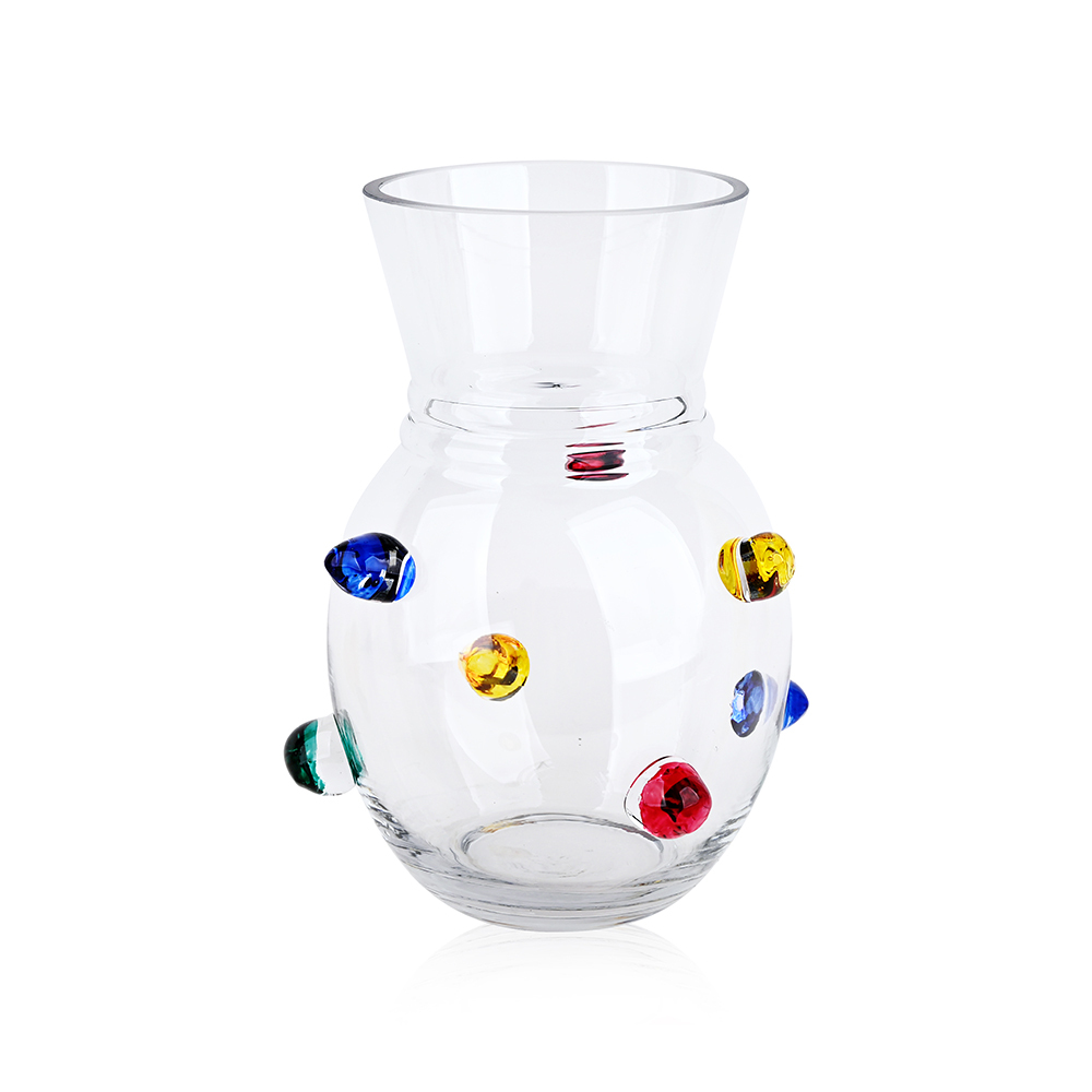 L7.28"W7.28"H10.04"GLASS VASE