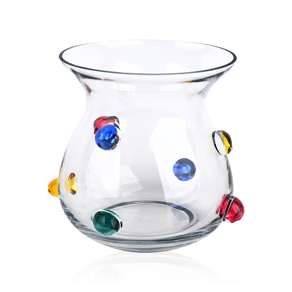 L8.27"W8.27"H7.28"GLASS VASE