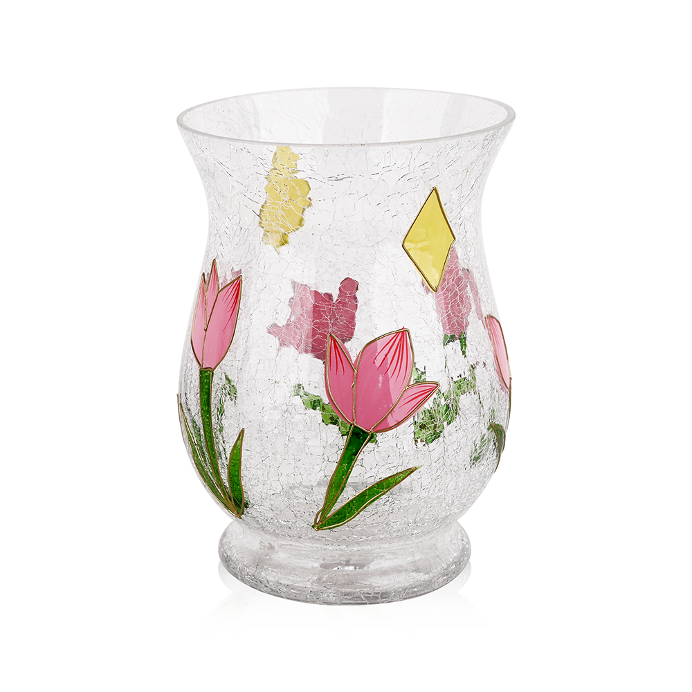 L5.24"W5.24"H8.27"GLASS VASE