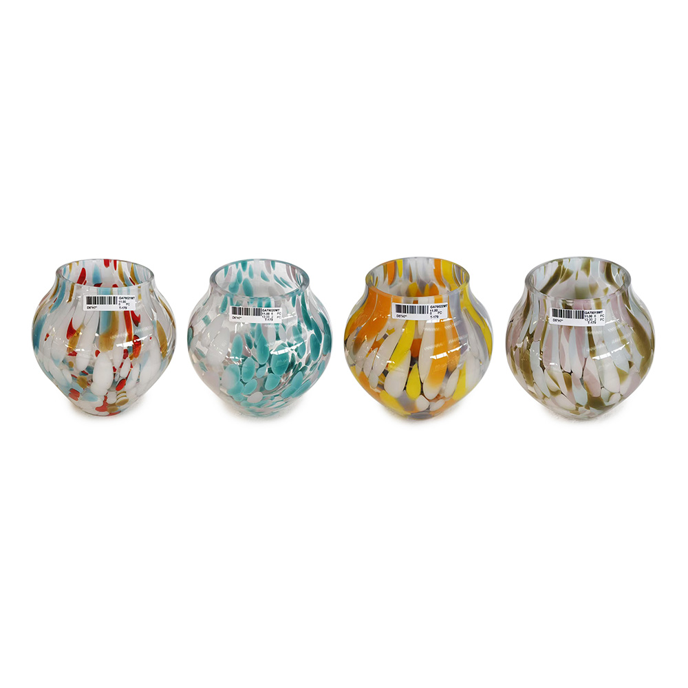 GA79019A4 D5.5"H6.5"GLASS VASE