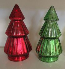 D3.7"H9.4" - GLASS CHRISTMAS TREE
