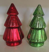 D3.7"H9.4" - GLASS CHRISTMAS TREE