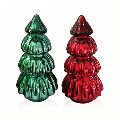 GC94368A2	 D5.9"H11" - ASSORTED GLASS CHRISTMAS TREE