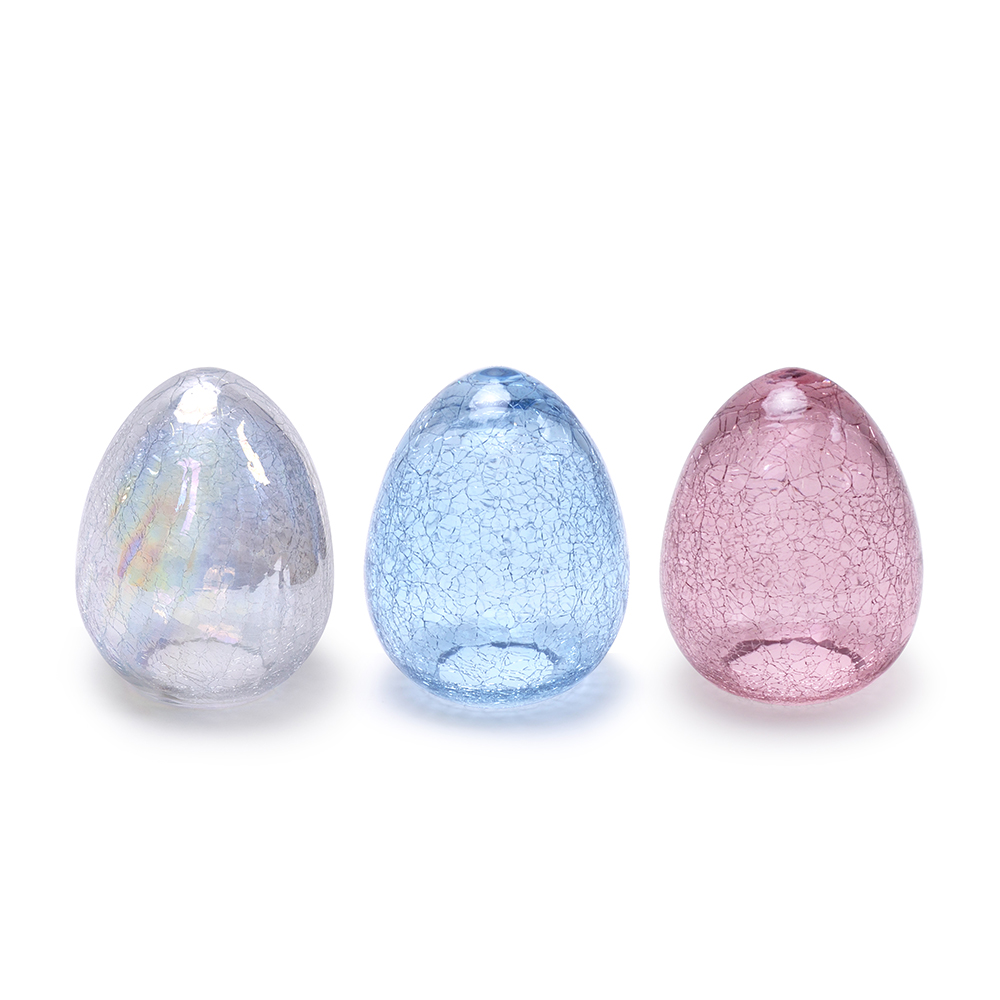 D4.7"H5.9" - ASSORTED COLORS GLASS EGGS