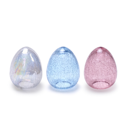 D4.7"H5.9" - ASSORTED COLORS GLASS EGGS