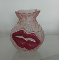 D7"H8.3" VALENTINE'S DAY GLASS VASE