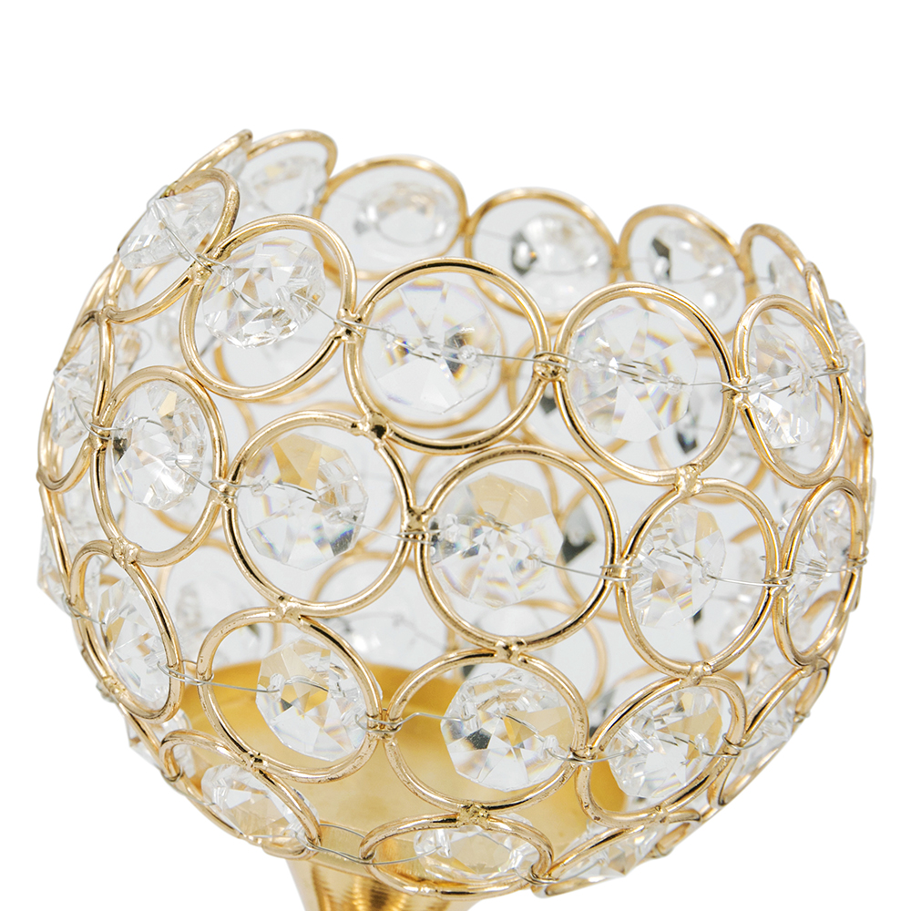 D4.9"H14.8/10.8" - SET OF 2 CRYSTAL CANDLE HOLDERS