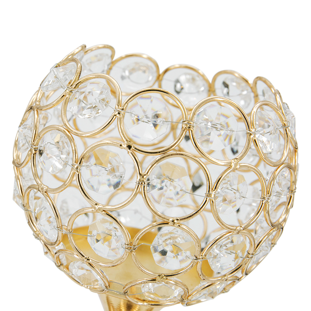 D4.9"H14.8/10.8" - SET OF 2 CRYSTAL CANDLE HOLDERS