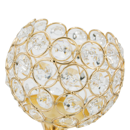 D4.9"H14.8/10.8" - SET OF 2 CRYSTAL CANDLE HOLDERS