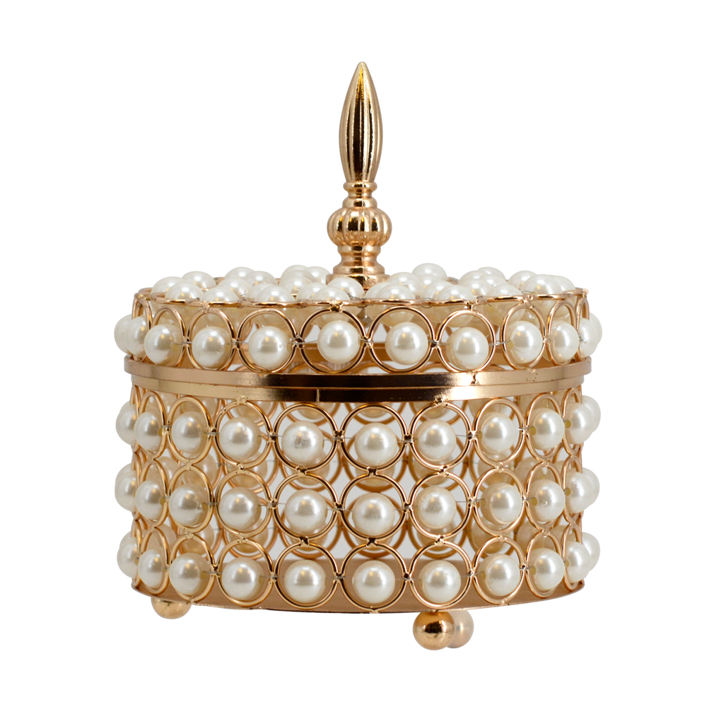 M20059	 D6.7"H7.5" - PEARL JEWELRY BOX