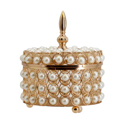 M20059	 D6.7"H7.5" - PEARL JEWELRY BOX