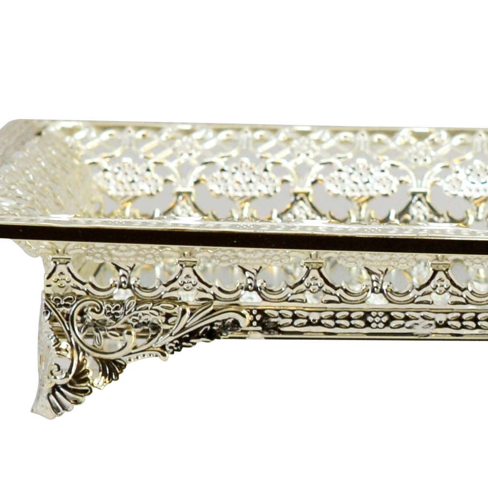 M20061	 L13.8W9.1H2.4" - METAL FRAMED MIRROR TRAY