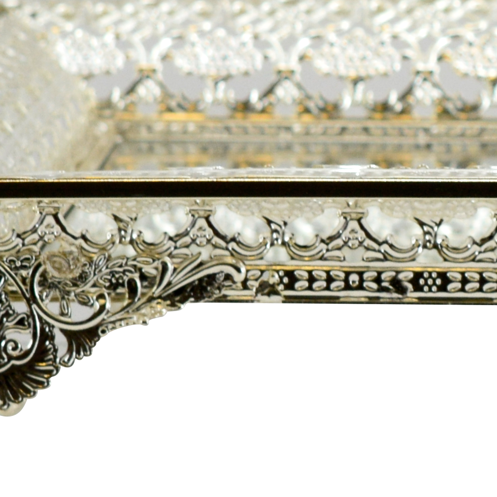 M20062	 L18.9W11.8H2.4" - METAL FRAMED MIRROR TRAY