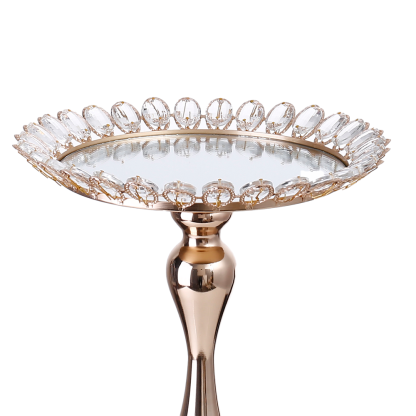 M20075	 D11.8"H12.2" - CRYSTAL CAKE STAND WITH MIRROR