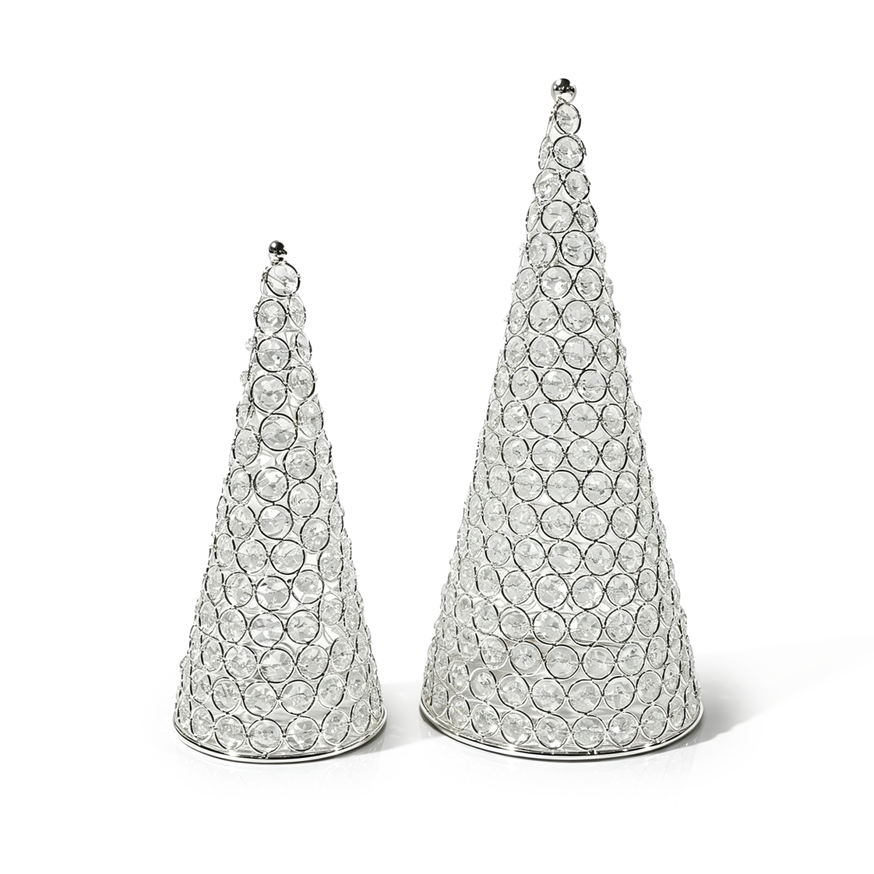 M20108-2	 *D7.5/5.23H16.3" - SET OF 2 JEWEL CONE CHRISTMAS TREES